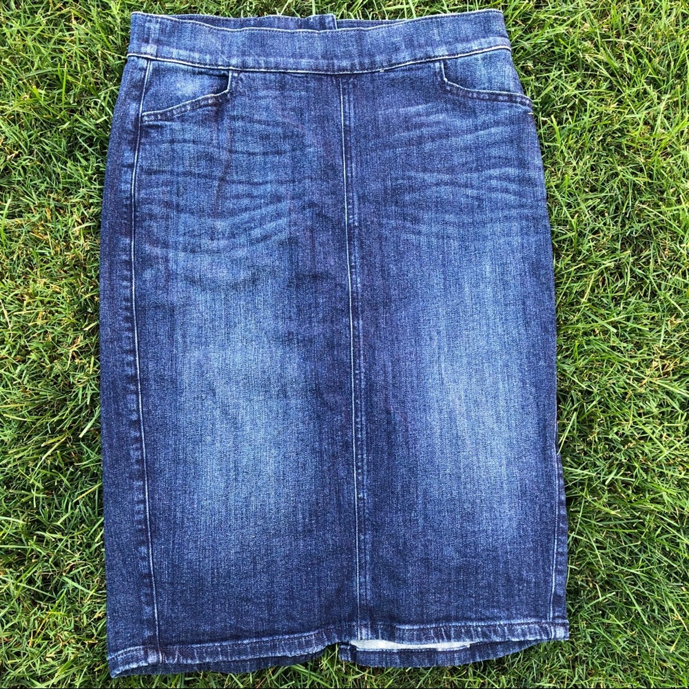 Express midi length jean skirt